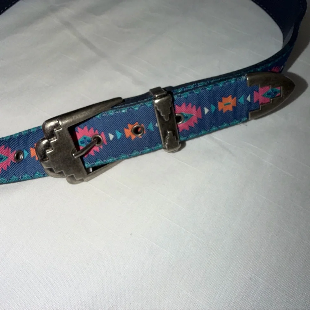 Nuovo southwest Patterned Belt with Silver Buckle 11